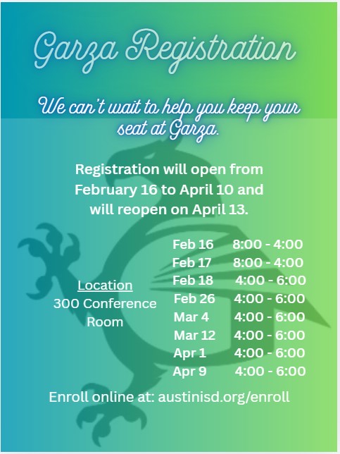 2026-2027 Garza Registration Support Flyer