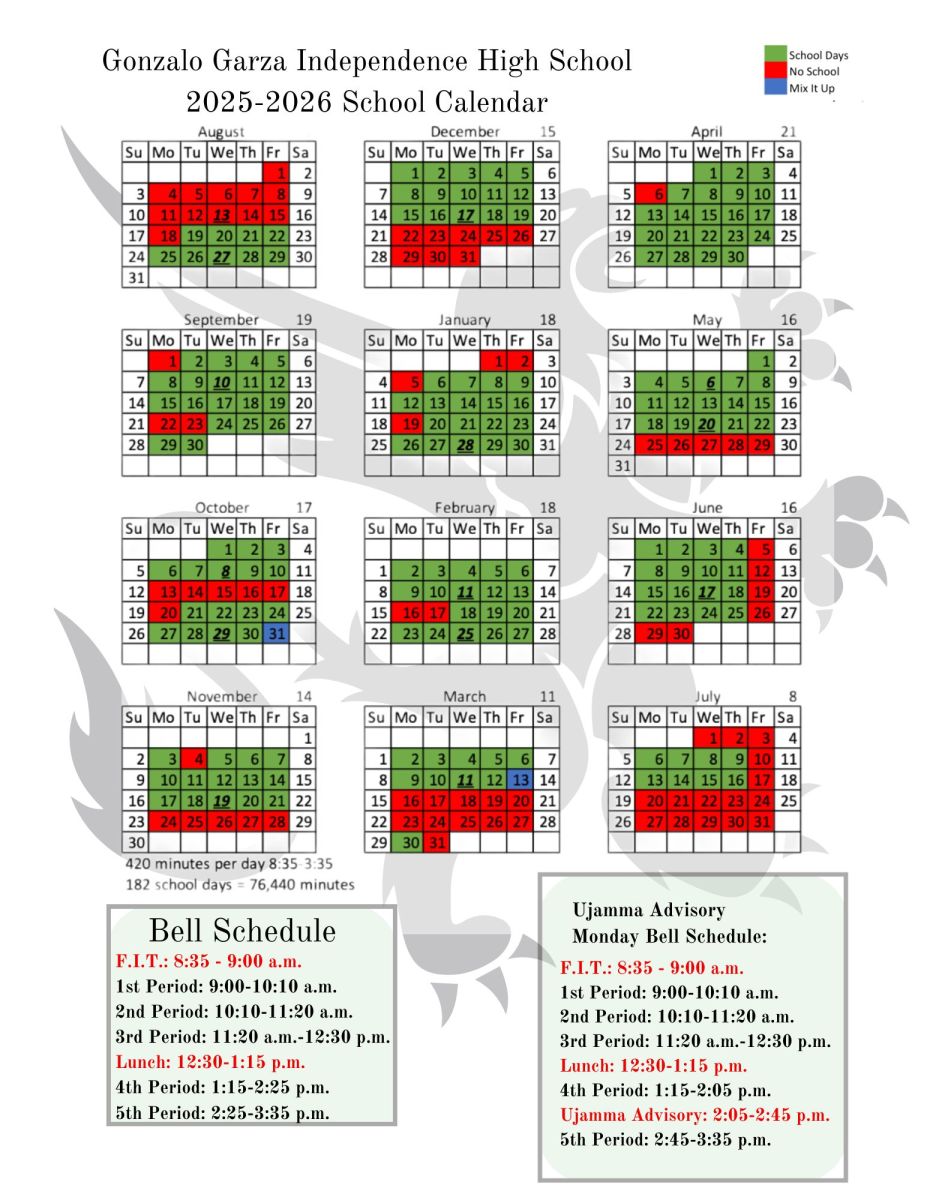 Garza High School 2025-2026 Calendar